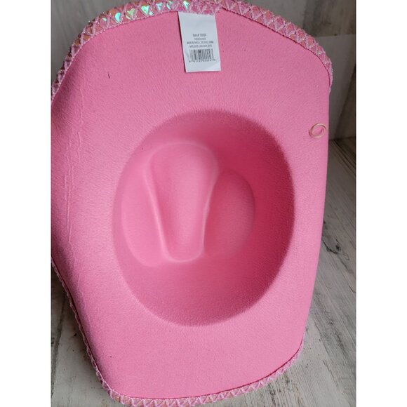 Pink sequin cowboy hat Halloween costume accessory Prop - Picture 9 of 10